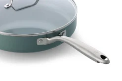 BK hapjespan met deksel Ø28cm keramisch PFAS-vrij groen