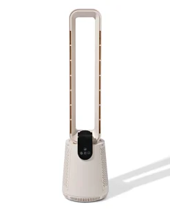 bladloze staande ventilator 93x23.6cm beige