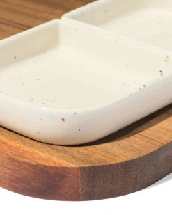borrelplank 35x17.5x3.5cm hout met schaaltjes