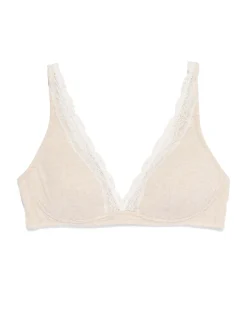 bralette met kant zonder beugel naturel