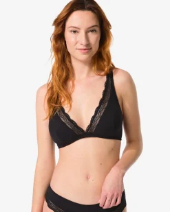 bralette met kant zonder beugel zwart