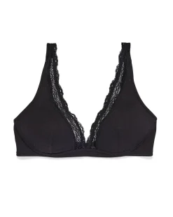 bralette met kant zonder beugel zwart