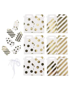 cadeaudoosjes vouwbaar S goud - 6 stuks