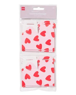 cadeaudoosjes 5x5x5cm hartjes - 6 stuks