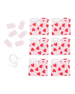 cadeaudoosjes 5x5x5cm hartjes - 6 stuks
