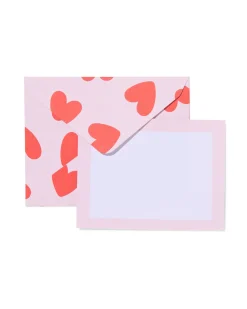 cadeau-envelop set hartjes - 6 stuks