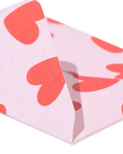 cadeau-envelop set hartjes - 6 stuks