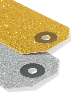 cadeaulabels glitter - 12 stuks