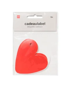 cadeaulabels hart - 12 stuks