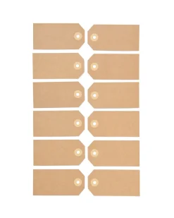 cadeaulabels karton 8x4 kraft - 12 stuks