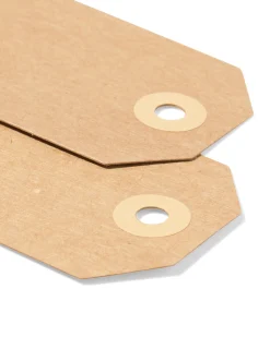 cadeaulabels karton 8x4 kraft - 12 stuks
