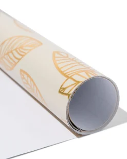 cadeaupapier 200x70cm bladeren goud