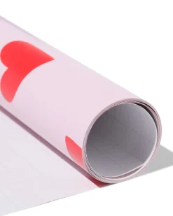cadeaupapier 200x70cm hartjes rood