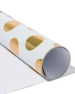 cadeaupapier 200x70cm stippen goud