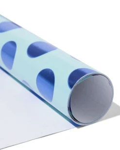 cadeaupapier 200x70cm stippen blauw