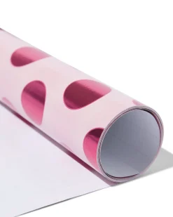 cadeaupapier 200x70cm stippen roze
