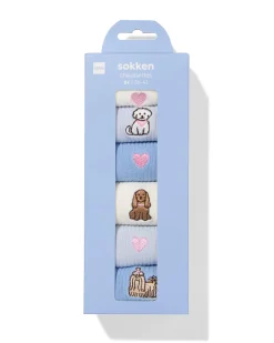 cadeauset sokken maat 36-41 hond - 6 paar