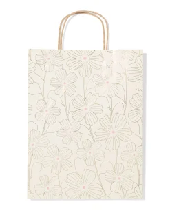 cadeautas L 31x24cm bloemen