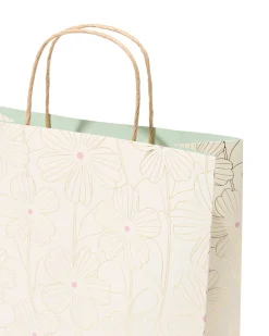 cadeautas L 31x24cm bloemen