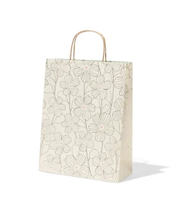 cadeautas L 31x24cm bloemen