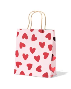 cadeautas M 29.5x18cm hartjes