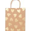 cadeautas 18x29cm hartjes goud