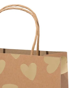 cadeautas 18x29cm hartjes goud