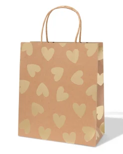 cadeautas 18x29cm hartjes goud