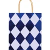 cadeautas 18x29cm ruiten blauw