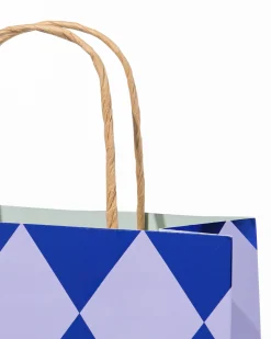 cadeautas 18x29cm ruiten blauw