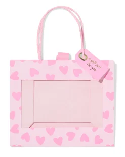cadeautas 24x11x20cm hartjes roze