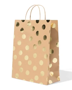 cadeautas 24x11x31cm kraft stippen