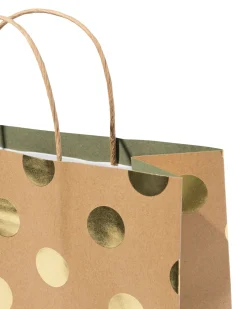 cadeautas 24x11x31cm kraft stippen