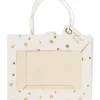 cadeautas 24x11x20cm sterren met venster goud