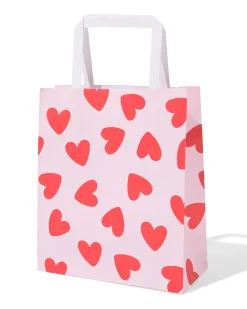 cadeautasjes M hart - 6 stuks