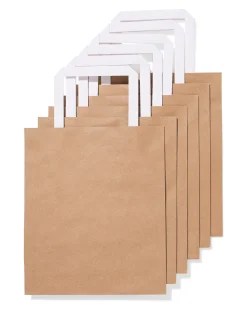 cadeautasjes M kraft - 6 stuks