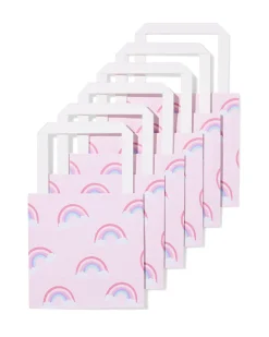 cadeautasjes S 21x13x21cm regenboog - 6 stuks