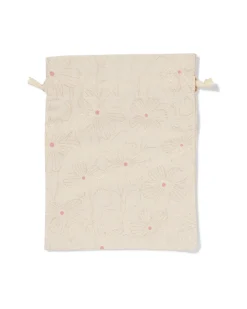 cadeauzakje M 20.5x27.5cm stof bloemen