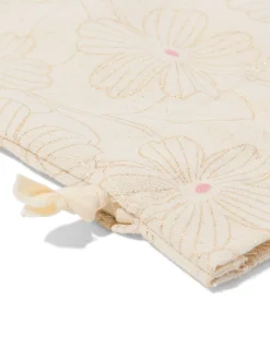 cadeauzakje M 20.5x27.5cm stof bloemen