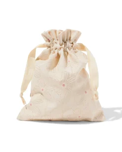 cadeauzakje M 20.5x27.5cm stof bloemen