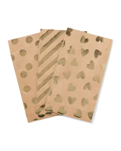 cadeauzakjes M kraft stippen - 3 stuks