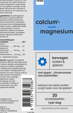 calcium-magnesium bruistabletten - 20 stuks