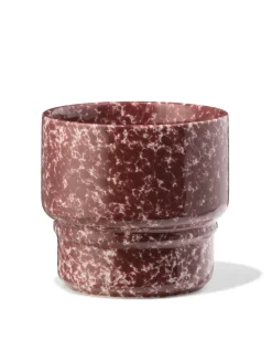 cappuccinomok 350ml Trend aardewerk bordeauxrood spikkels