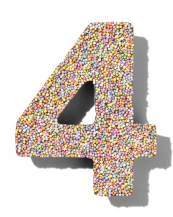 chocolade feestcijfer 4 met discodip
