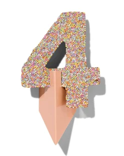 chocolade feestcijfer 4 met discodip