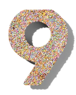 chocolade feestcijfer 9 met discodip