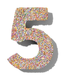 chocolade feestcijfer 5 met discodip