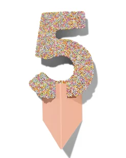 chocolade feestcijfer 5 met discodip