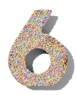 chocolade feestcijfer 6 met discodip