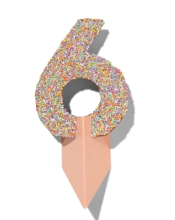 chocolade feestcijfer 6 met discodip